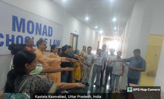 Taking Oath for tobacco free india at monad university on date 27th august 2024